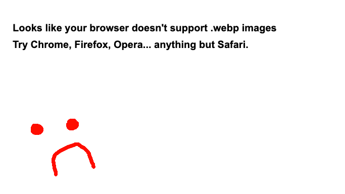 Looks like your browser doesn't support .webp :\